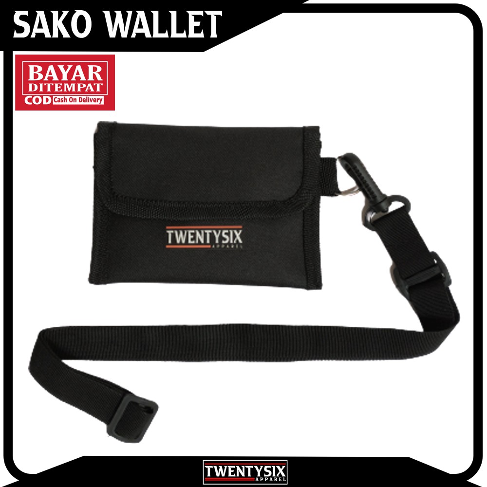 sako wallet wanita pria dompet kartu distro premium walet canvas bukan marka cod warna HITAM VELCRO