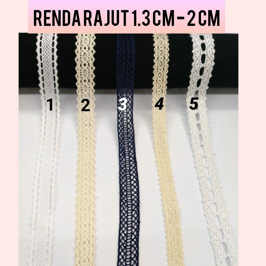 1 METER - 1.5 CM RENDA RAJUT | RENDA KAIT