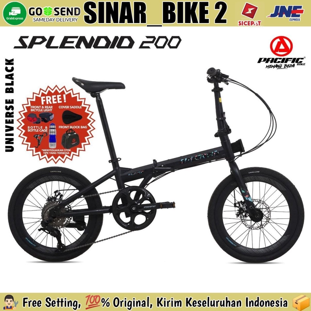 Sepeda Lipat 20 Inch PACIFIC SPLENDID 200 Shimano 8 Speed Rem Cakram