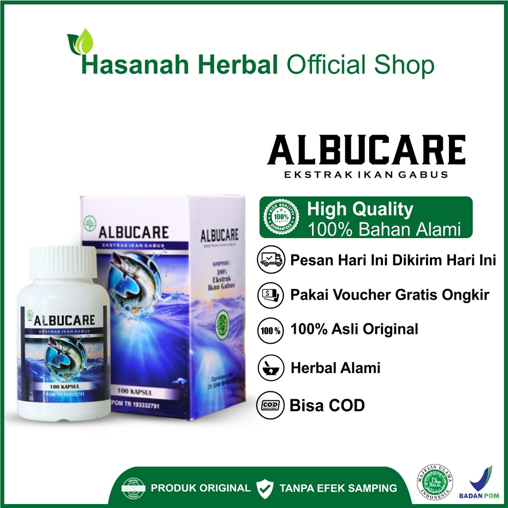 Albucare Kapsul Kutuk Premium Ekstrak Albumin Ikan Gabus