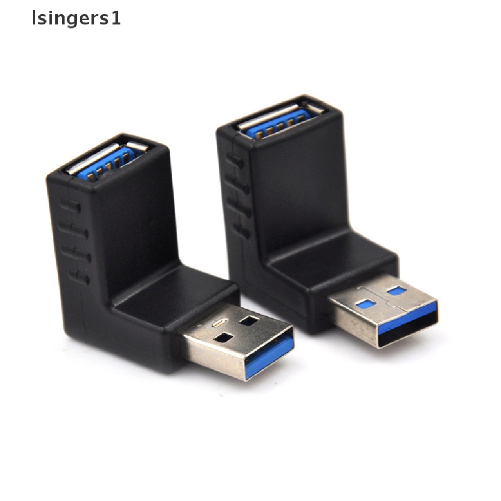 (lsingers1) Adapter Konektor Extension USB 3.0 Male Ke Female Bentuk L