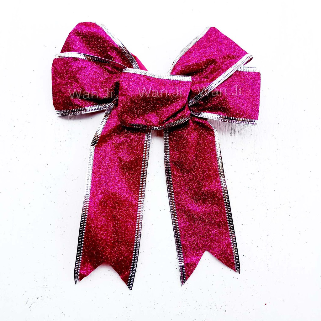 Hiasan Pohon Natal PITA PUCUK Glitter Pohon Top Star Ribbon | Aksesoris Christmas Dekor