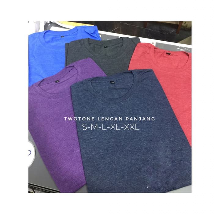 KAOS POLOS TWOTONE LENGAN PANJANG