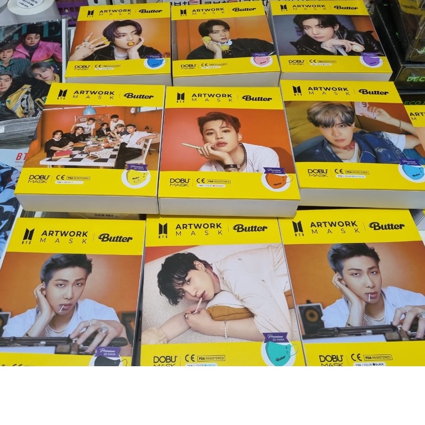 [Ready stok] BTS ARTWORK MASK - 'Butter' Edition JIMIN/JIN/J-HOPE/JUNGKOOK/RM/SUGA/V