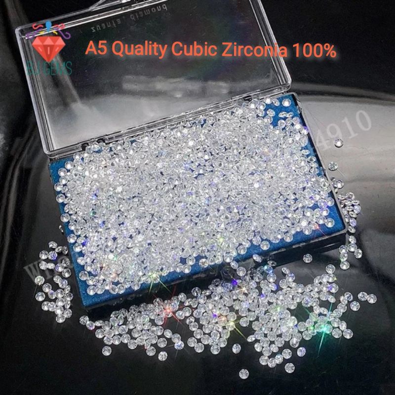 3 - 10pcs Permata Cubic Zirconia 0.7-2 MM A5 Quality untuk Perhiasan cincin jam tangan gelang kalung aksesoris Grade Bagus l