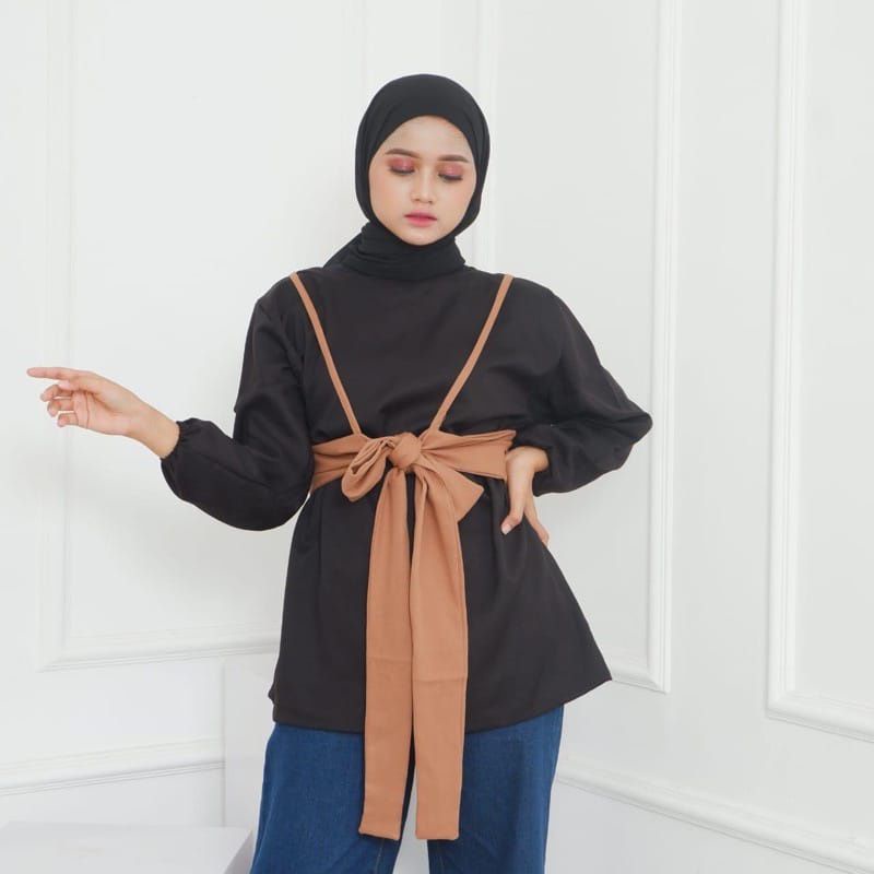 Vest Tali Pita Belakang Korean Style Premium Crepe