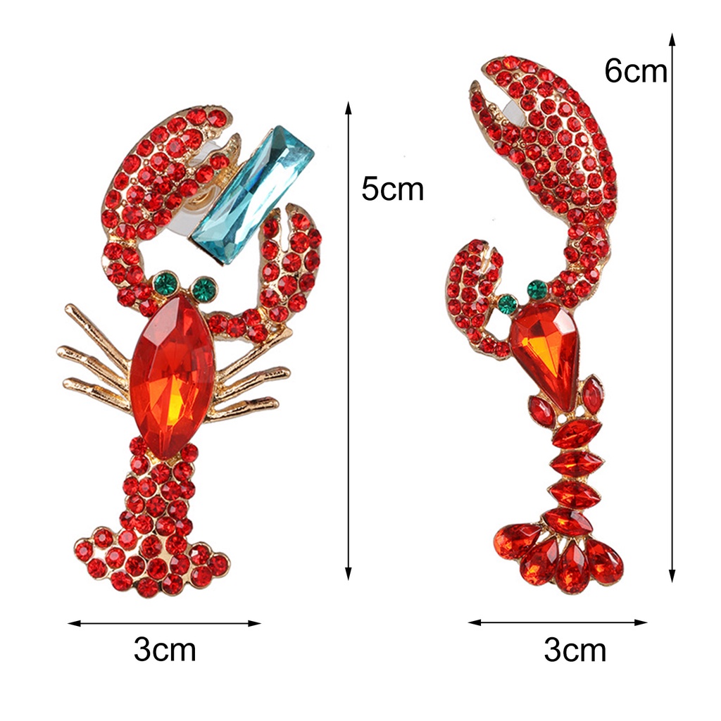 Hu Hu Hu Hu Hu Alat Bantu Pasang Kacamata♡ Anting Kait Gantung Wanita Desain Lobster Hias Berlian Imitasi Gaya Sexy Kreatif Untuk Hadiah