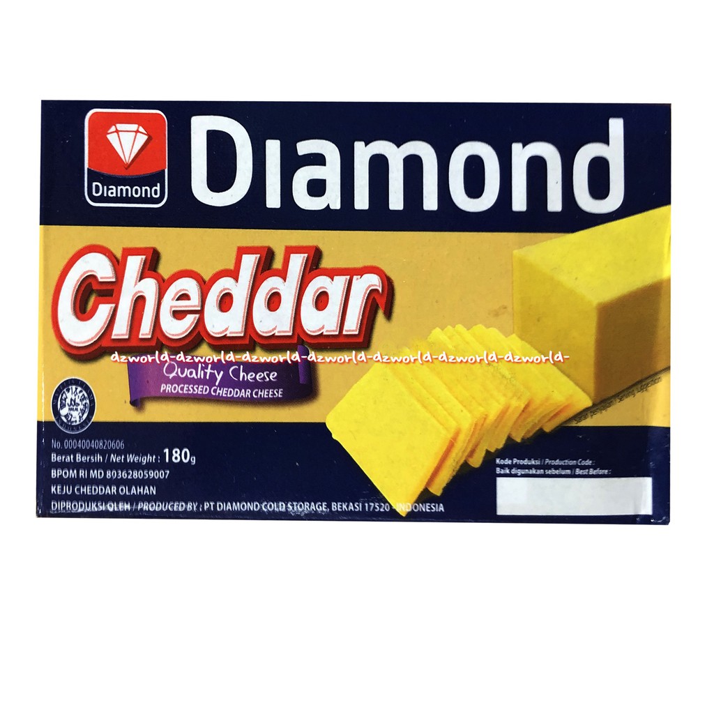 Diamond Cheddar Cheese 180gr Keju Cedar Chese Diamon Keju Padat Kotak