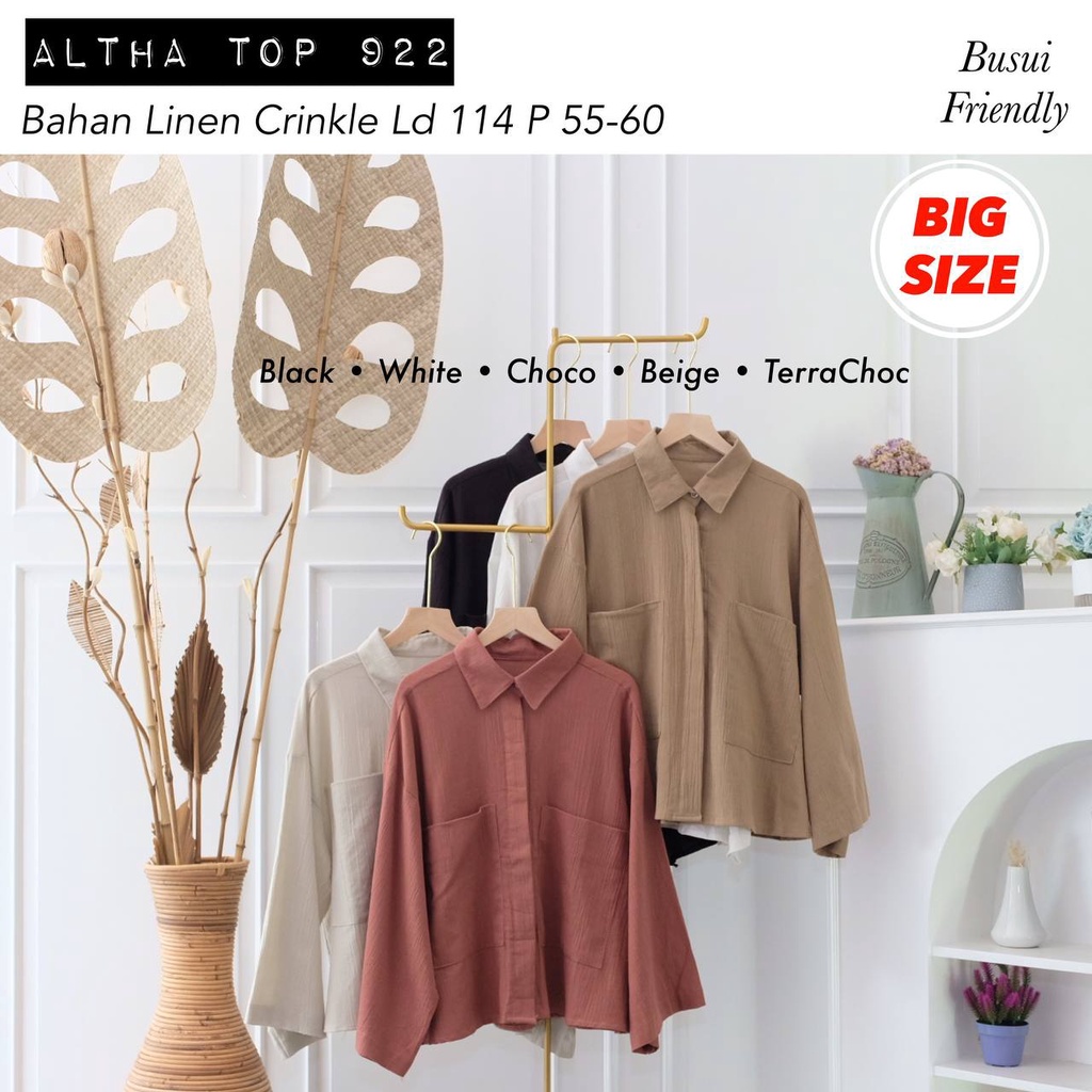 ALTHA TOP / KEMEJA / BLOUSE / ATASAN KERJA / JUMBO