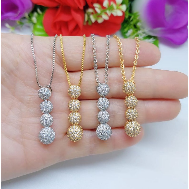 Set Kalung+Liontin Xuping Permata 050.051 Lapis emas 18k