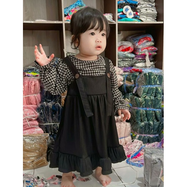 Overall anak Setelan anak perempuan/setelan dress anak perempuan usia 1-5 tahun set overall/dress anak perempuan by beuzee kids part 1