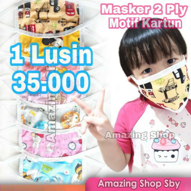 Grosir Lusin Masker Kain 2ply Murah Masker Corona Murah