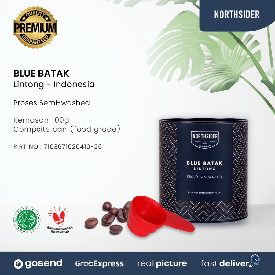 BIJI KOPI ARABIKA BLUE BATAK SEMIWASHED - 100GR NORTHSIDER COFFEE