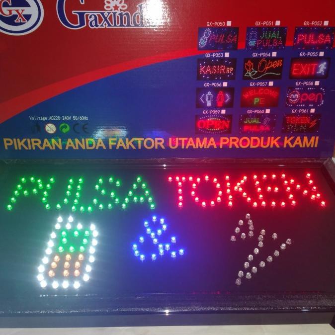 Papan Tulisan Lampu Led Gaxindo (Pulsa Token)