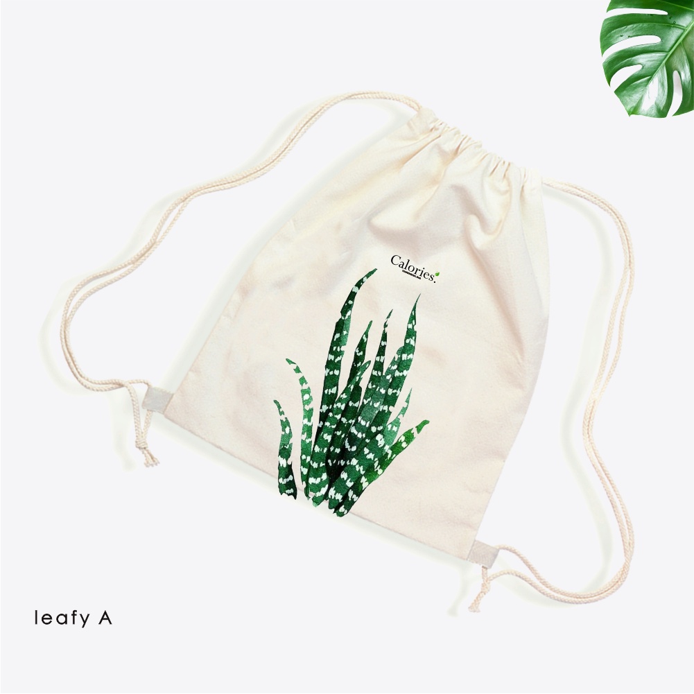 Stringbag Motif Daun Tropic Tropical Leafy Santai klasik Vintage #STTR