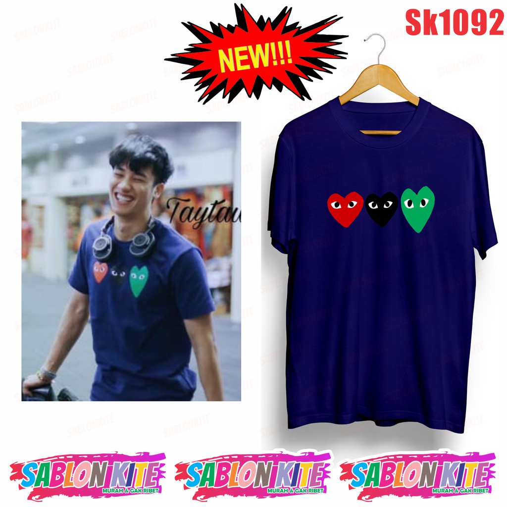 MURAH!!! KAOS TAY TAWAN LOVE SK1092 UNISEX COMBED 30S BYK WRN