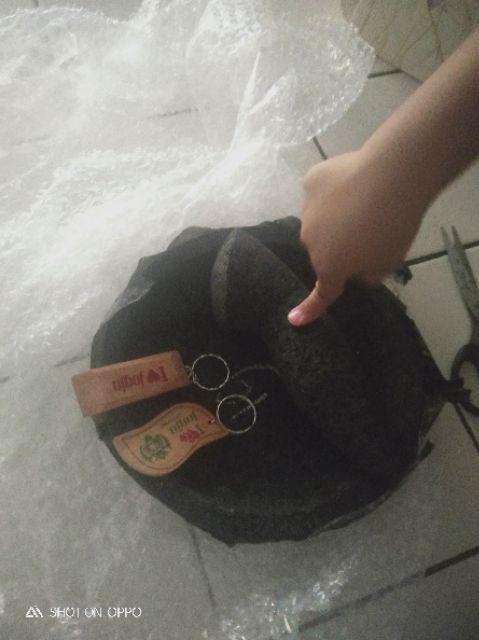 Cobek Dan Ulekan Batu Asli 15 X 15 Cm - Alat Dapur Penumbuk Bumbu Dan Layah Sambal Murah