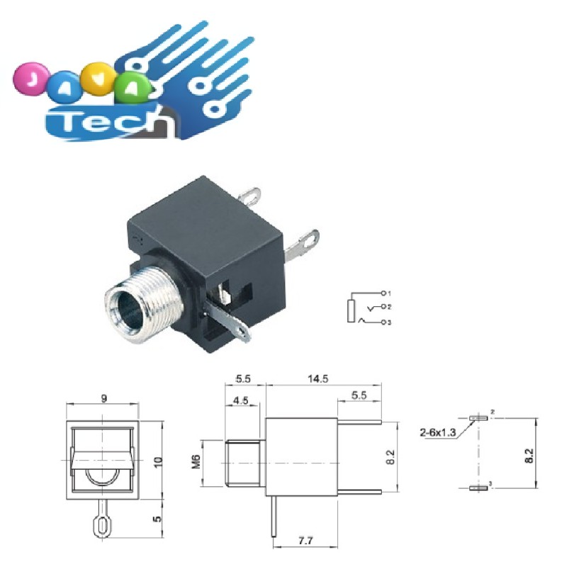 Soket Audio 3.5mm Female Betina 3 Pin Mono Chassis Mount