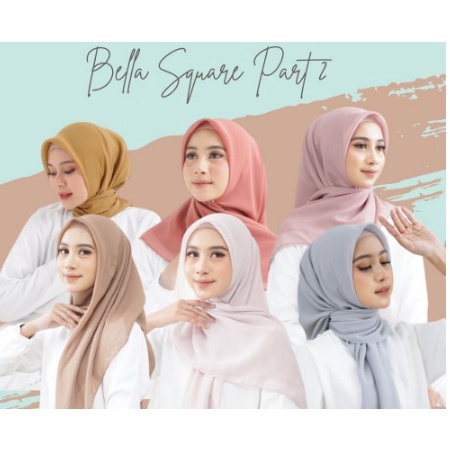 JILBAB BELLA SQUARE SEGI EMPAT POLLYCOTTON WARNA TERLENGKAP NUDE PINK/SOFT PINK/ BLUSH/ MISTY / BABY