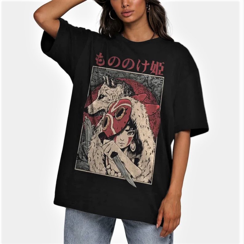 kaos premium Mononoke Shirt,Princess Mononoke Shirt,Ghibli Studio Shirt,Princess Mononoke Gift
