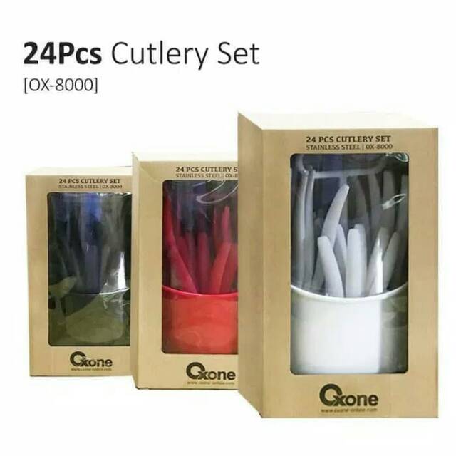 Sendok Garpu Set stainless OX8000 OXONE ox 8000 Alat Makan Peralatan Dapur Tempat Wadah Penutup Tutup OX-8000