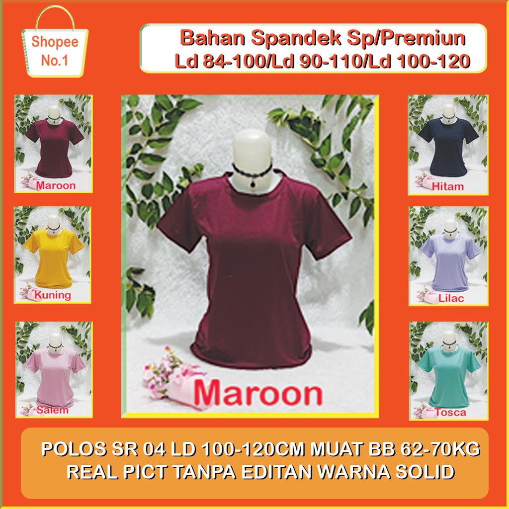 Sale eceran & grosir Kaos atasan wanita oblong polos Ld 100-120 Cm pakaian wanita  jumbo big size XL