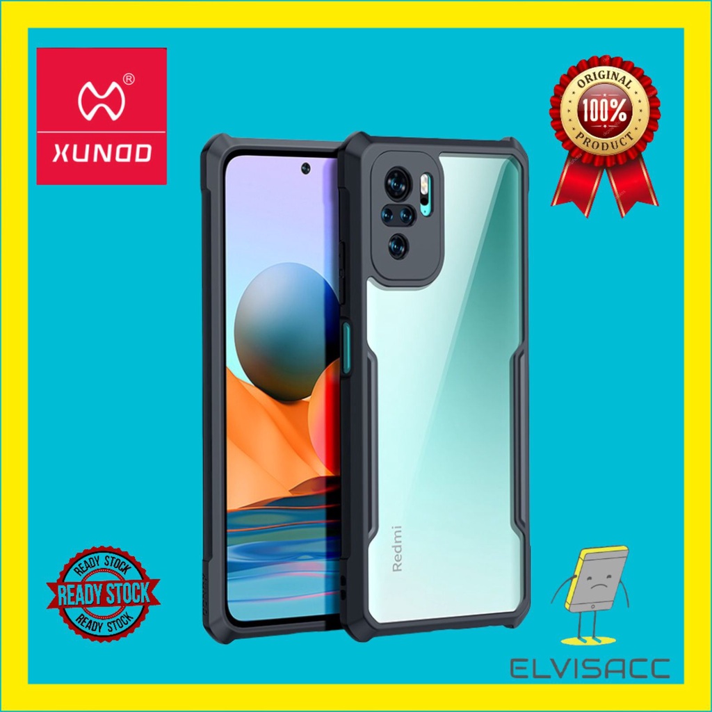 CASE XIAOMI REDMI NOTE 10 4G / NOTE 10S / REDMI NOTE 10 PRO MAX / REDMI NOTE 11 / REDMI NOTE 11 PRO / PRO PLUS  XUNDD BEATLE ORIGINAL SOFT HARD CASE HYBRID ARMOR - CLEAR LIST BLACK