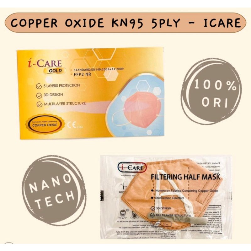 KN95 Anti Virus i-Care Gold - Masker KN95 3D FFP2NR AntiVirus Mask Super Icare