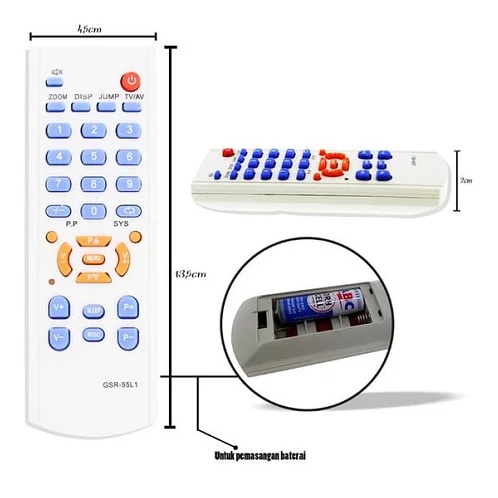 Remote Universal untuk Mesin dan TV China TV WanSonic  W-Com seri 55L1 55L7 8873 Mesin Televisi