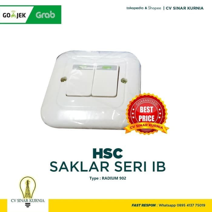 Saklar Seri HSC 902 Seri IB Inbow Warna Radium Putih Saklar double