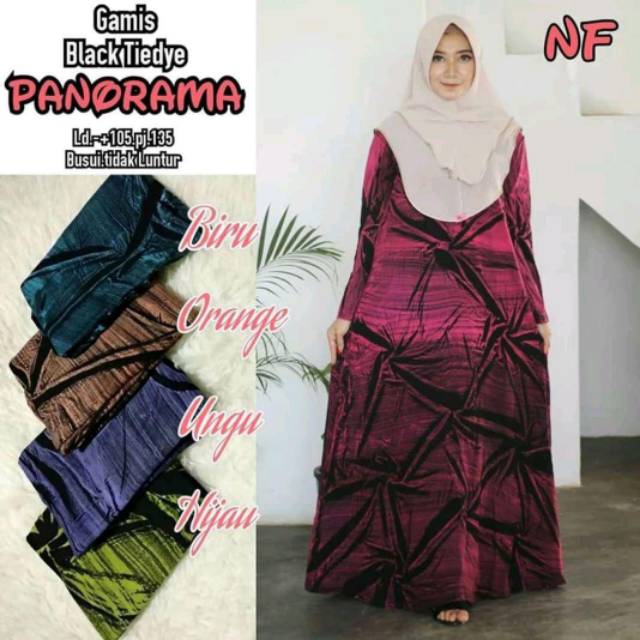 Gamis blacktyedie panorama maxy hitam akhwat