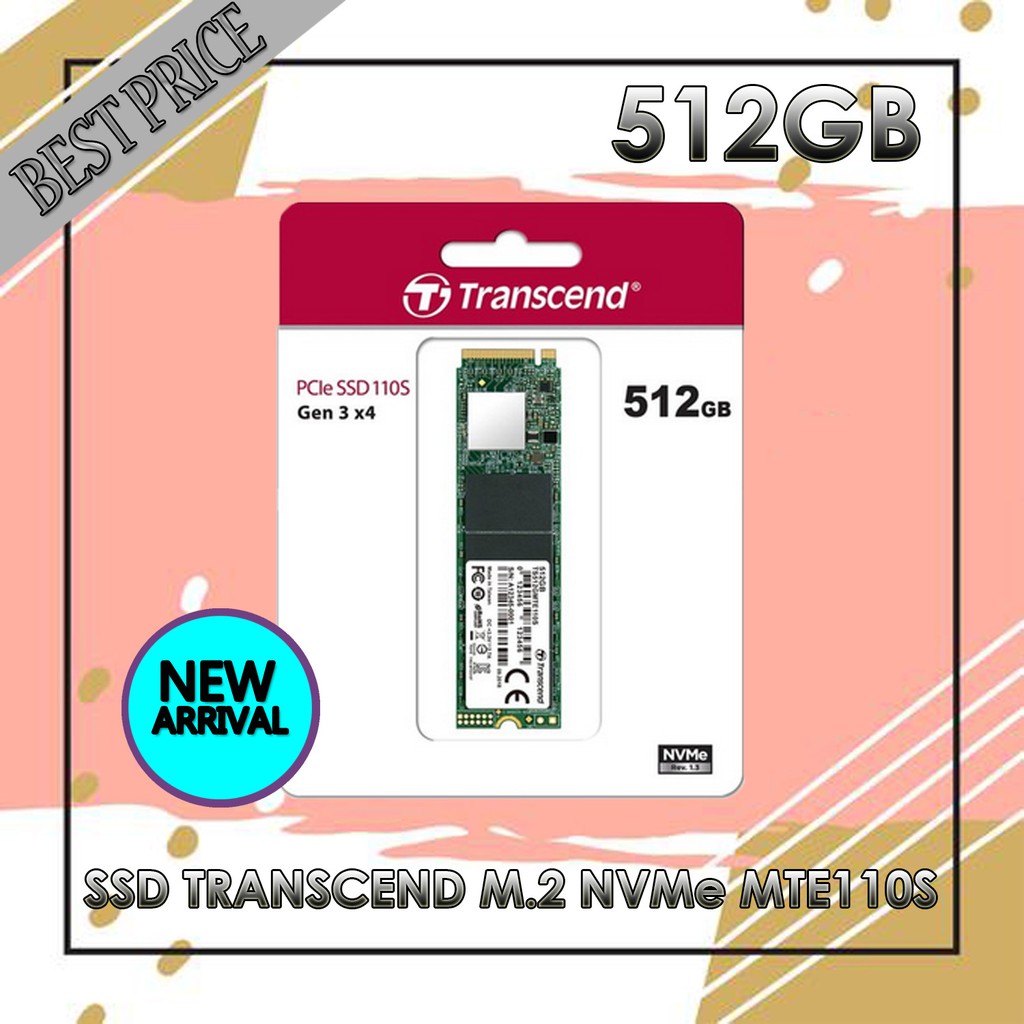 TRANSCEND M.2 NVMe SSD MTE110S 512GB SSD NVMe M.2 PCIe Gen3x4