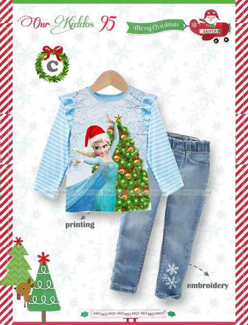 OK95 Shirt + Jeans Girl Christmas Teen