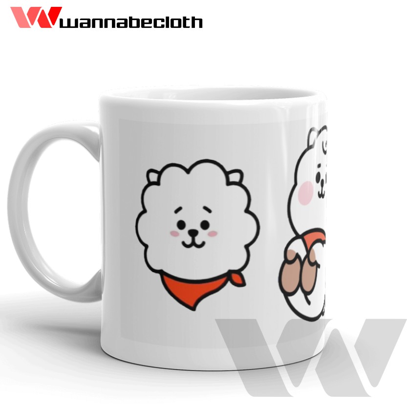 Gelas BTS Mug BTS Cetak Mug Custom Mug Satuan Cepat Mug BTS Mug BT21 Souvenir BTS Kpop Jin
