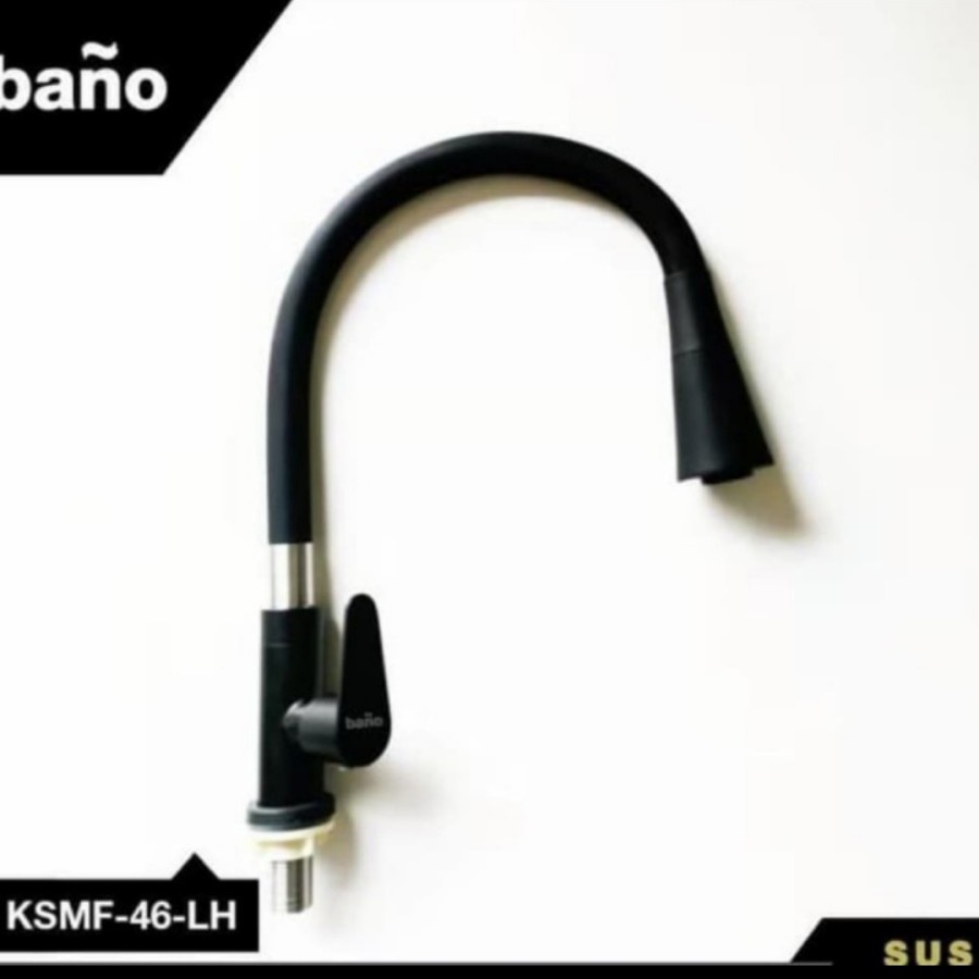 kran angsa meja fleksibel full black