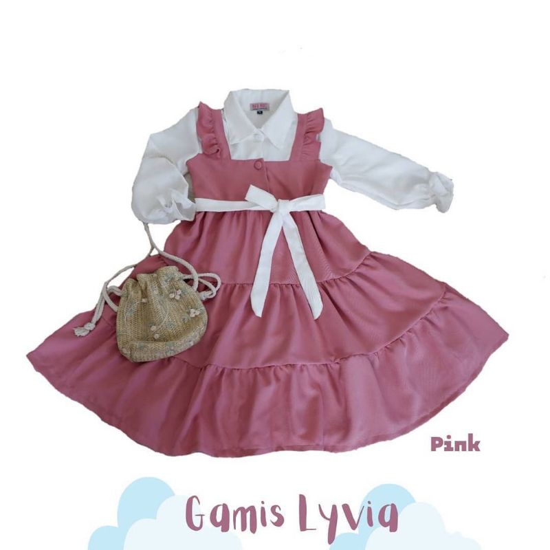 livy dress anak/dress anak Korean style/gamis anak perempuan 1-11 thun