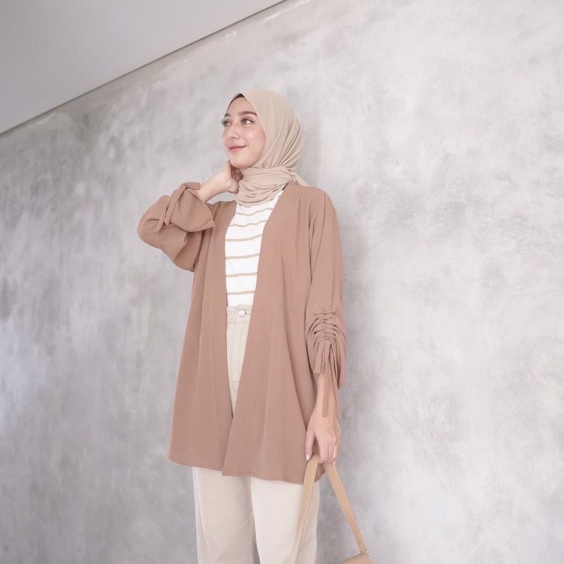 (MGA) CARDIGAN CADEY OVERSIZE LENGAN SERUT OUTER ATASAN CRINCLE AIRFLOW