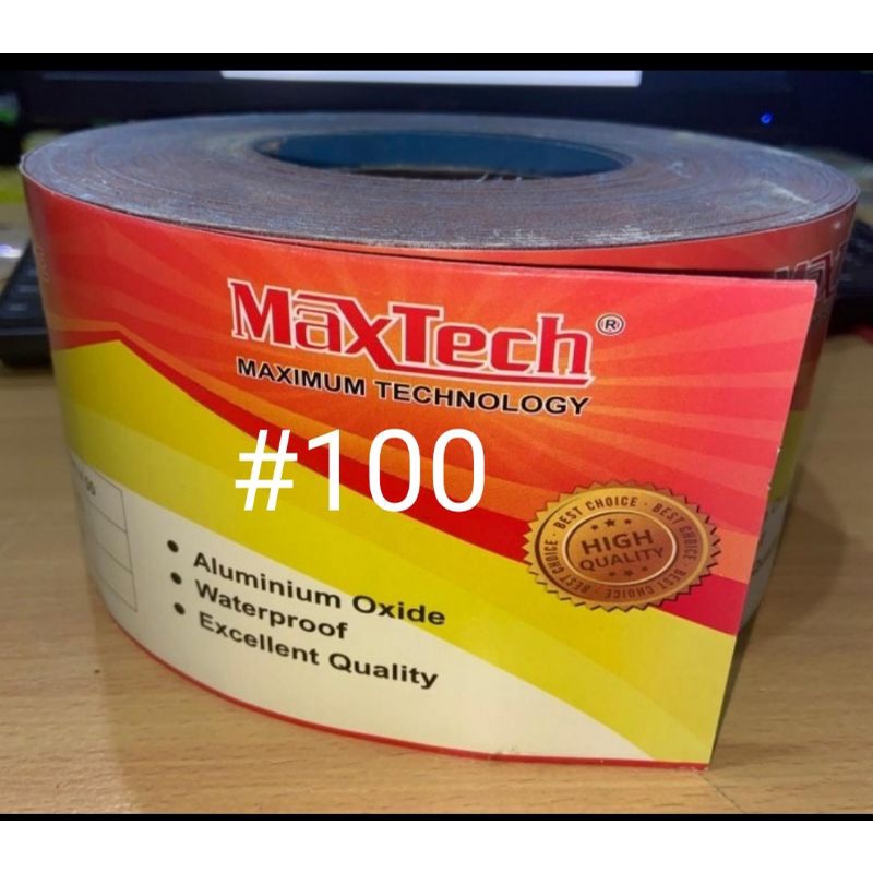 amplas meteran/amplas rol ukuran #100 maxtech harga perol (50m)