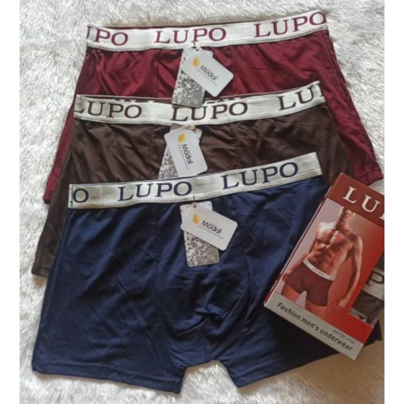 Grosir 1 lusin boxer lupo segiempat pria dewasa bahan katun | celana dalam pria boxer termurah