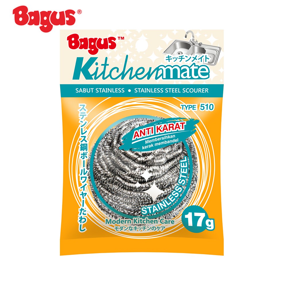 Bagus Sabut Stainless Scourer kawat cuci piring 17 g 1pc 510