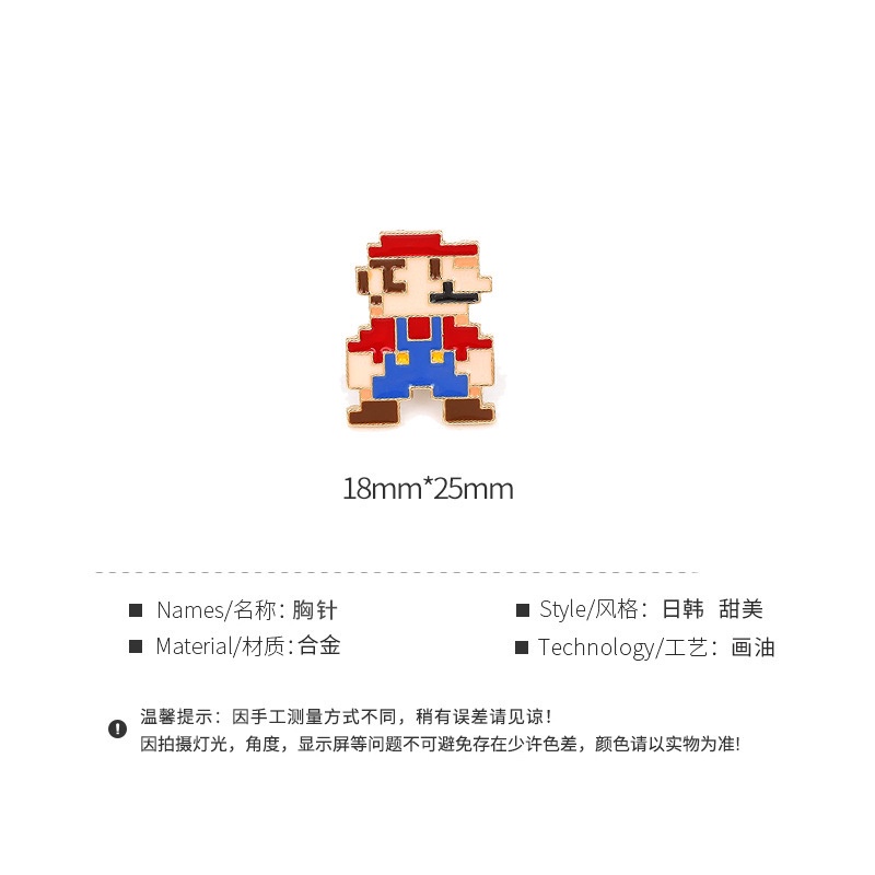 Kartun lucu in Trendi Jepang Mario paduan bros lencana pria dan wanita siswa tas pakaian dekorasi