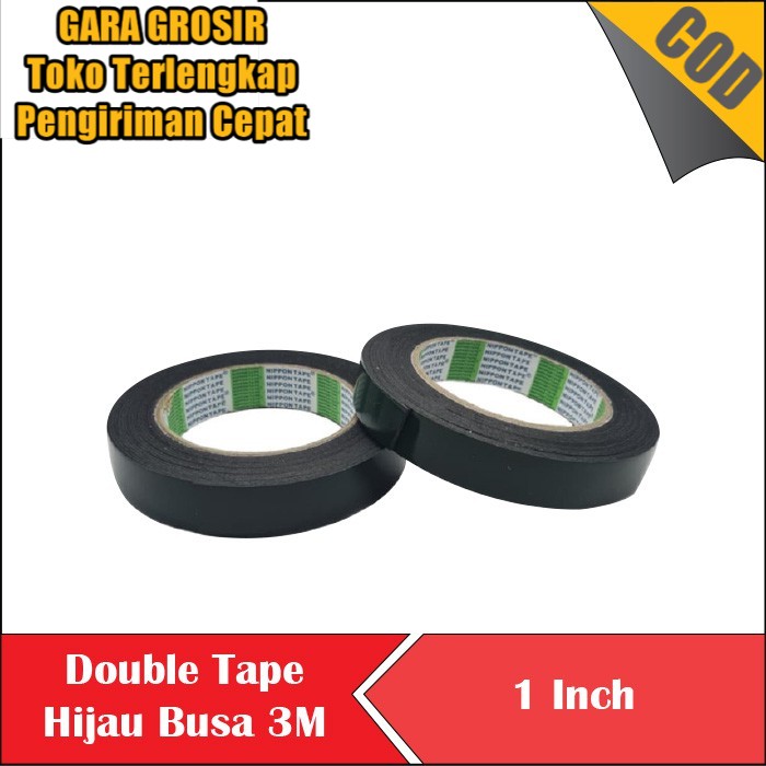

Isolasi Solasi ban Double Tape Busa Foam hijau 1 inch Nippon