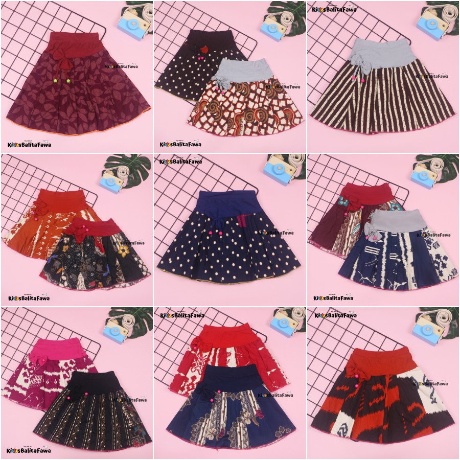 Rok Pita Batik uk. 1-2 Tahun / Skirt Pendek Anak Perempuan Motif Kaos Lucu Murah Grosir Celana Adem