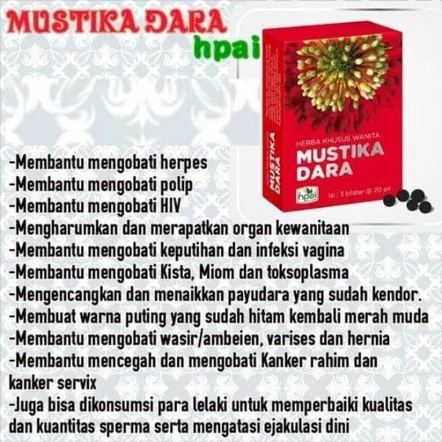 Mustika Dara Hpai  Obat keputihan dan KISTA