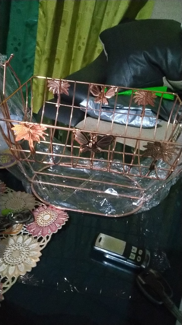 Bistro Ob-11101-rose Oblong Fruit Basket Rose Gold Tempat Buah / Rak Buah