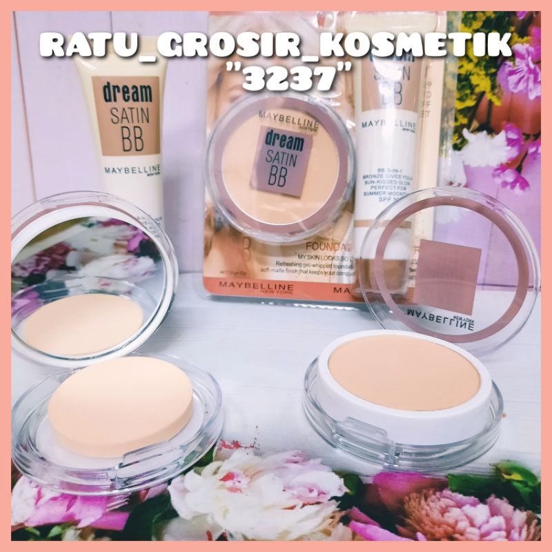 [ECER] BEDAK POWDER + FOUNDATION MAYBELLINE DREAM SATIN NO.3237/NUEOVO COLOSSAL 3IN1