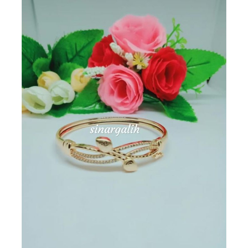 perhiasan xuping mewah gelang cantik lapis mas 24 karat