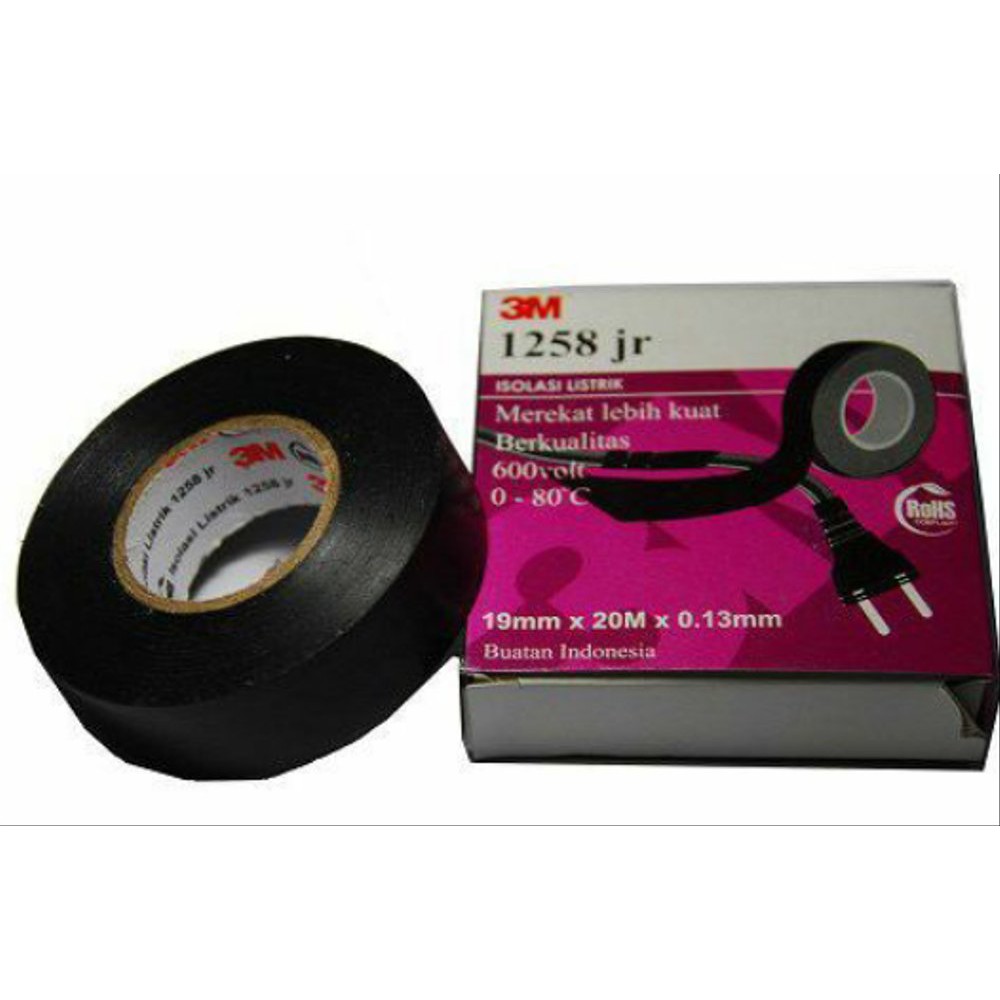 ISOLASI 3M 1258 JR ISOLASI LISTRIK ISOLASI KABEL TAPE ELECTRICAL TAPE 1258 JR