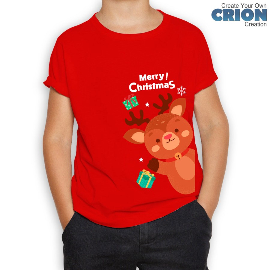 Kaos Anak Santa Peek Series Natal Merry Christmas Hello by crion