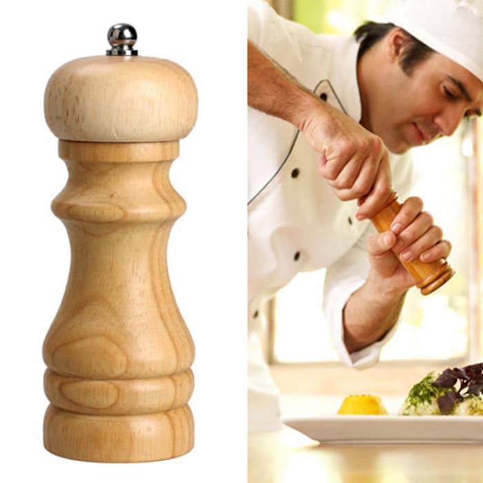 Classic Pepper Mill / Pepper Lada Grinder Gilingan Merica 6"- Kayu7